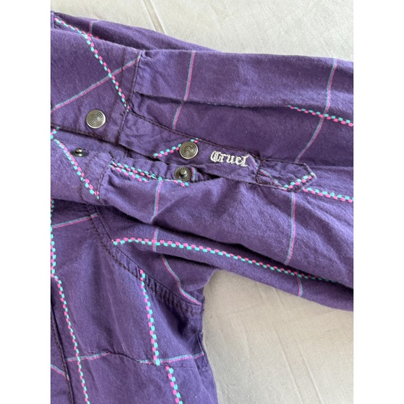 Cruel Girl Western Shirt‎ Large Embroidered Pockets Metal Snaps Long Sleeve - Picture 3 of 10